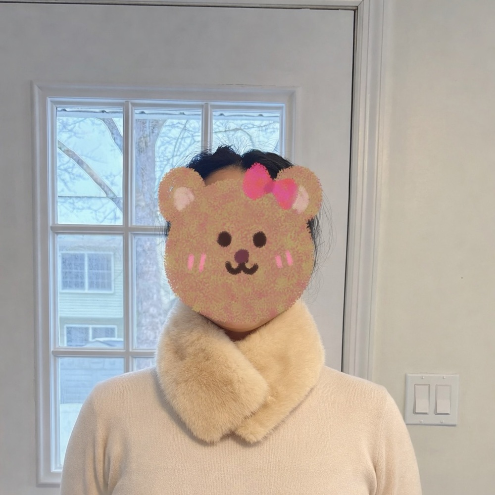 Genuine Mink Fur Double-Sided Scarf – Brand New Not Vintage